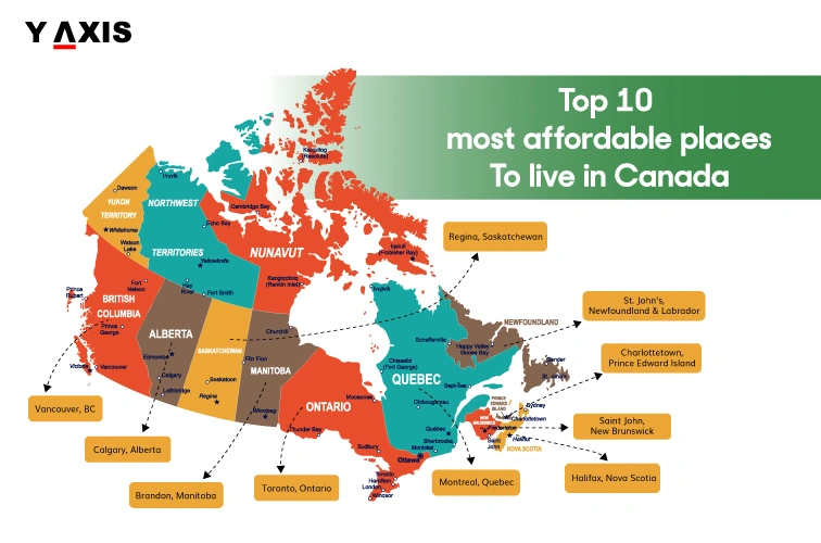 List of Top 10 Affordable places to live in Canada